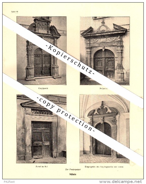 Photographien  / Ansichten , 1919 , Näfels , Der Freulerpalast , Prospekt , Fotos , Architektur !!!
