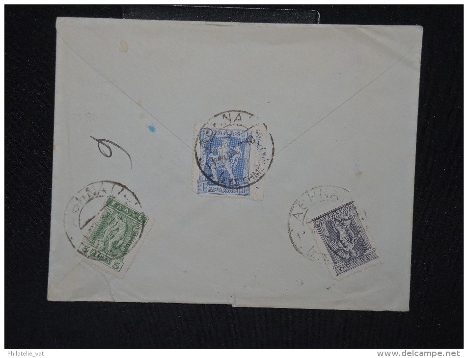 GRECE - Enveloppe En Recommandée De Athènes Pour Paris En 1922 - Aff. Plaisant - A Voir - Lot P11382 - Lettres & Documents