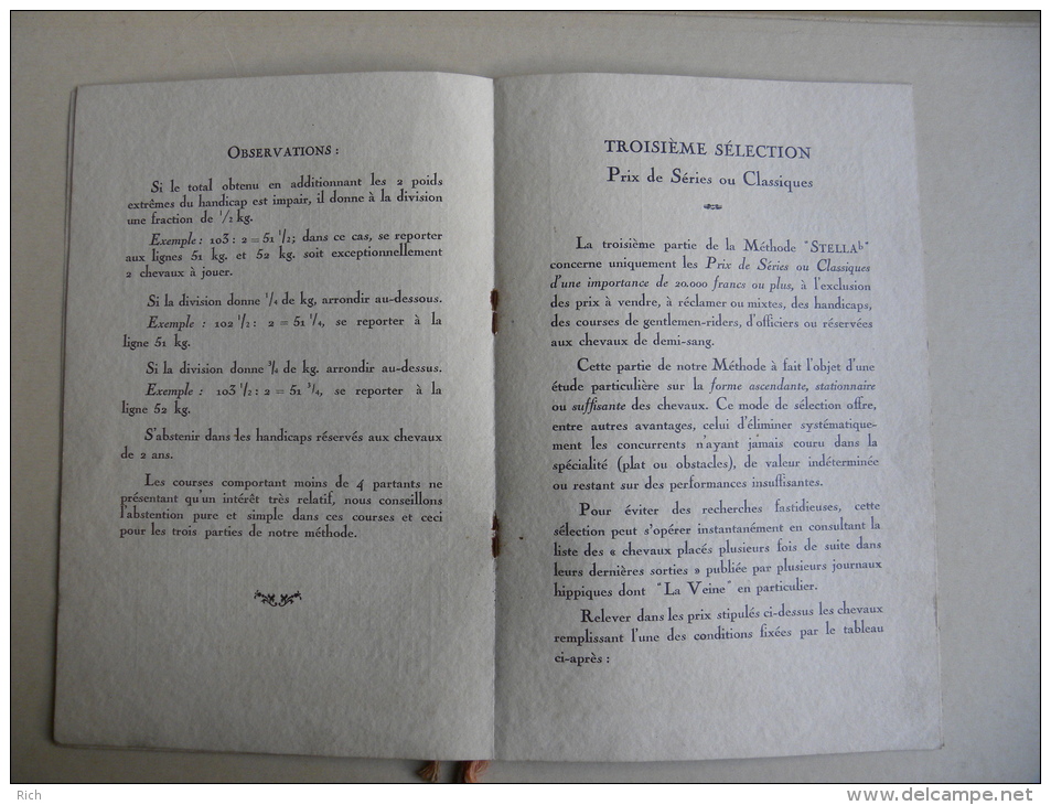 Livret Méthode "Stella"  Courses Plates Et Courses à Obstacles Et Méthode L'Etoile Du Turfiste (lot) - Hipismo