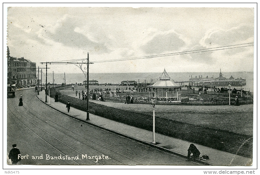 MARGATE : FORT AND BANDSTAND / POSTMARKS - ST. NEOTS & MARGATE / ADDRESS - WARBOYS, HIGH STREET - Margate