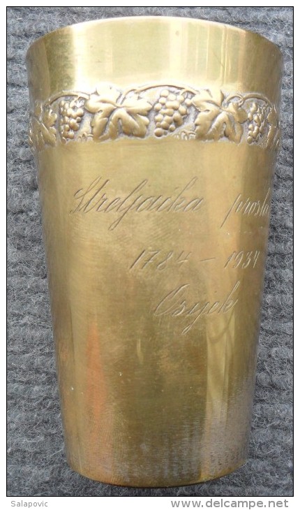 CUP OF BRASS, ARCHERY CELEBRATION 1784 - 1934 OSIJEK - Tir à L'Arc