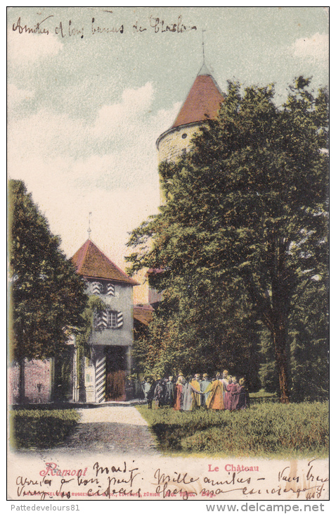 CPA Animée SUISSE SCHWEIZ SVIZZERA ROMONT Le Château Enfants Faisant La Ronde - Romont