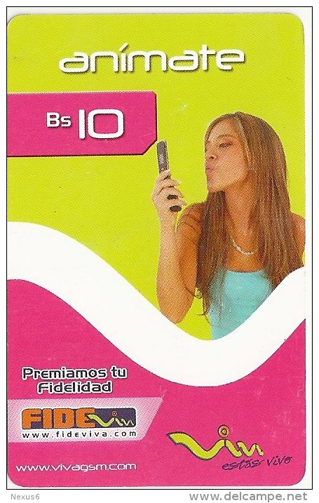 Bolivia - Viva - Animate Woman - 29-09-2009, GSM Refill, Used - Bolivie