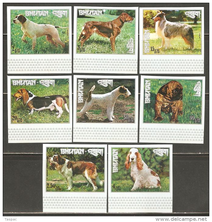 Bhutan 1973 Mi# 536-543 B ** MNH - Imperf. - Dogs - Bhoutan