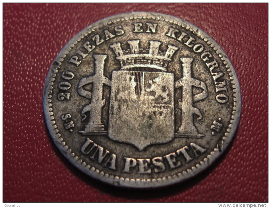 Espagne - Una Peseta 1869 - Gobierno Provisional 4210 - First Minting