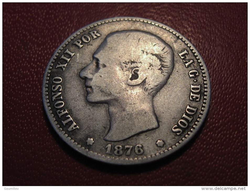 Espagne - Una Peseta 1876 Alfonso XIII 4214 - First Minting