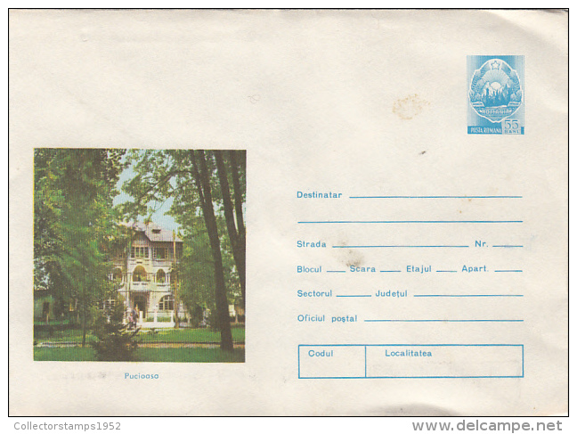 30533- PUCIOASA SPA TOWN, HOTEL, COVER STATIONERY, 1974, ROMANIA - Hotels, Restaurants & Cafés