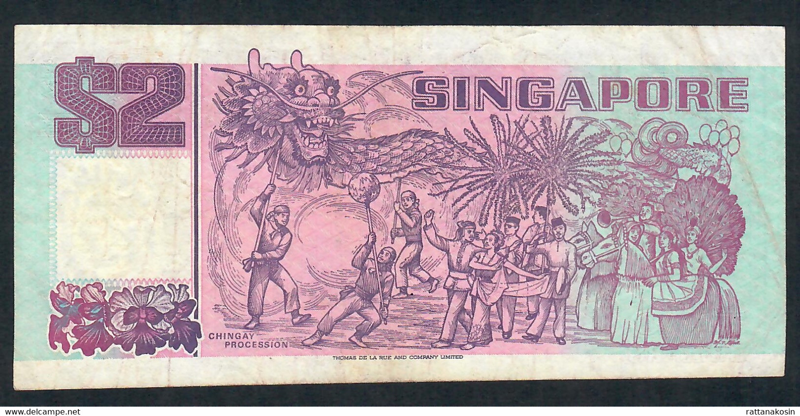 SINGAPORE  P28c 2  DOLLARS Type 1991 #HB Printer : B.A.BANKNOTE Issued 1998   VF  NO P.h. - Singapore