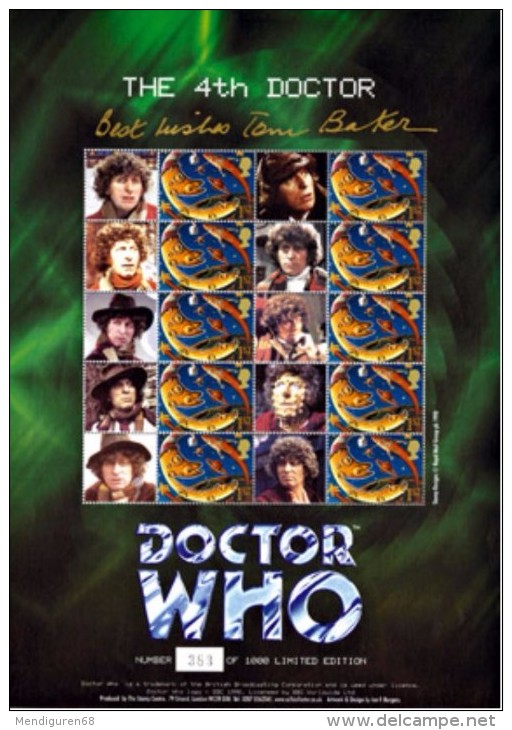 GB 2008 Dr Who GB Sheet Signed Tom Baker - Timbres Personnalisés