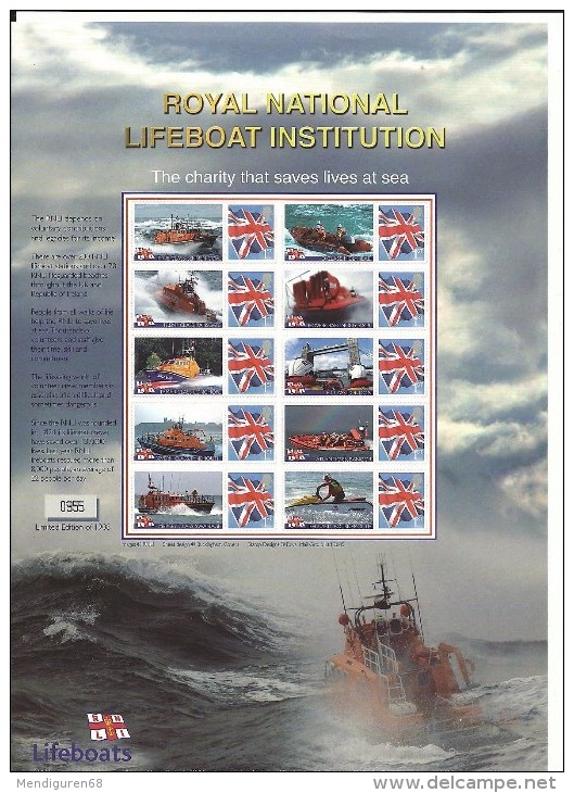 GB 2008 ROYAL LIFEBOAT INSTITUTION SMILER SHEET SC-BC-135 - Smilers Sheets