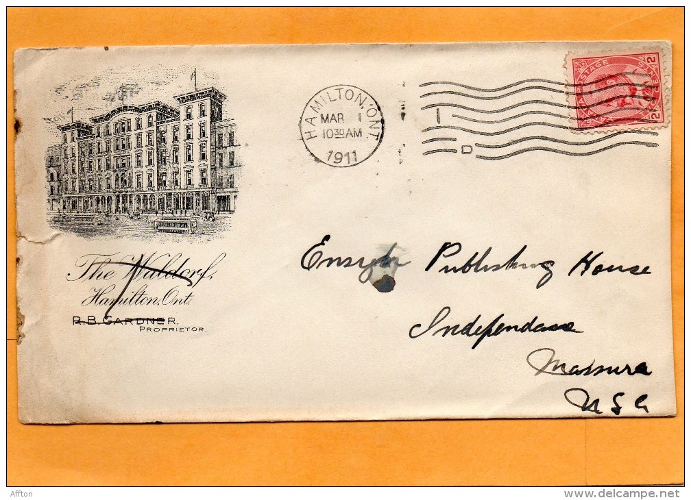 Canada 1911 Cover Mailed To USA - Lettres & Documents