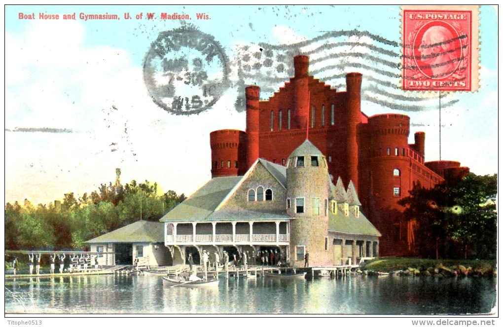 USA. Carte Postale Ayant Circulé En 1910. Madison/Boat House And Gymnasium. - Madison