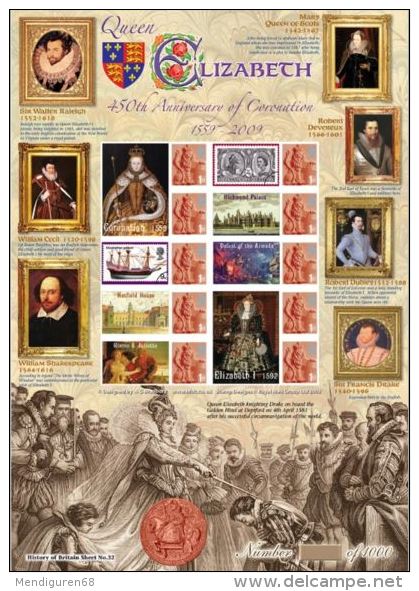 GB 2009  Coronation Of Elizabeth I , History Of Britain 32 SC-BC-203 - Timbres Personnalisés