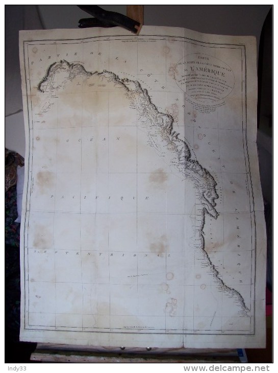 - CARTE DE LA COTE NORD OUEST DE L´AMERIQUE RECONNUE EN 1792/94 PAR G. VANCOUVER . - Zeekaarten