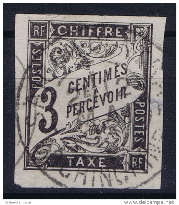 Cochinchine  Col. Gen. Taxe Yv Nr 3 Obl. Used Cad   Has A Thin Spot - Oblitérés