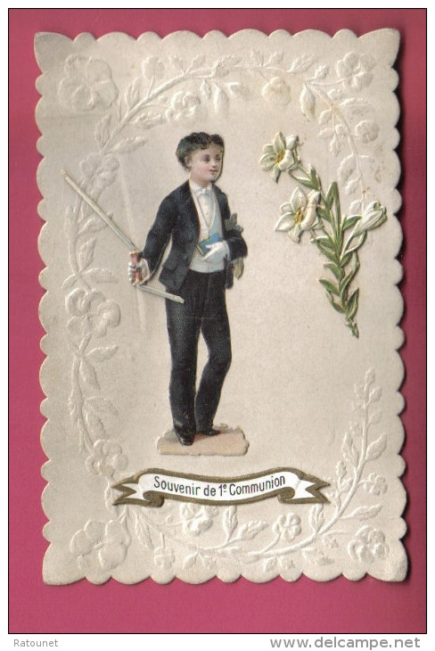 Carte Gauffrée - Souvenir De 1 ère Communion - Découpis - Kommunion