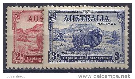 AUSTRALIA 1934 - Yvert #97/8 - MLH * - Mint Stamps