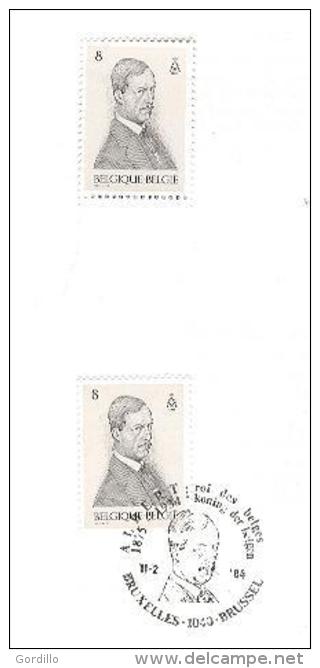 FDC Sur Feuillet De La Poste Belge: 1Timbre MNH Collé Sur Bande+1 Obl. 1er JourRoi Albert 1er. - 1991-2000