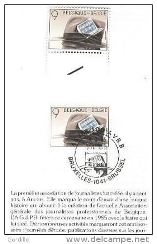 FDC Sur Feuillet De La Poste Belge. 1timbres MNH Collé Sur Bande + 1 Obl. 1er Jour Journalisme Presse. - 1991-2000