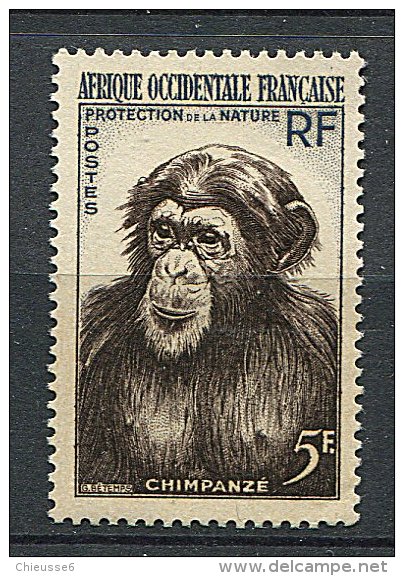 (cl. 4 - P.15) A.O.F. ** N° 51 (ref. Michel Au Dos)  Chimpanzés - - Ungebraucht