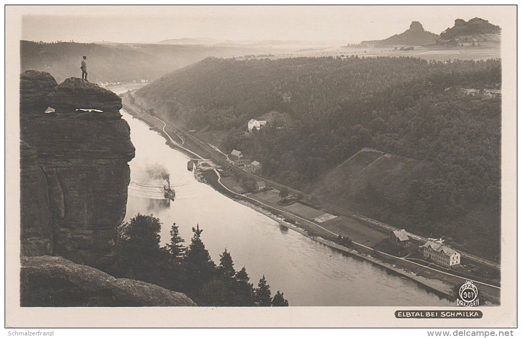 AK Walter Hahn 907 Sächsische Schweiz Elbtal Schmilka Felsen Zirkelstein Kaiserkrone Bei Schöna Krippen Postelwitz - Schmilka