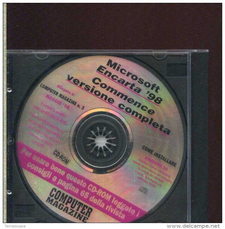 X CD ENCICLOPEDIA ENCARTA 98 (DEMO) COMMENCE VERSIONE COMPLETA COMPUTER MAGAZINE - CD