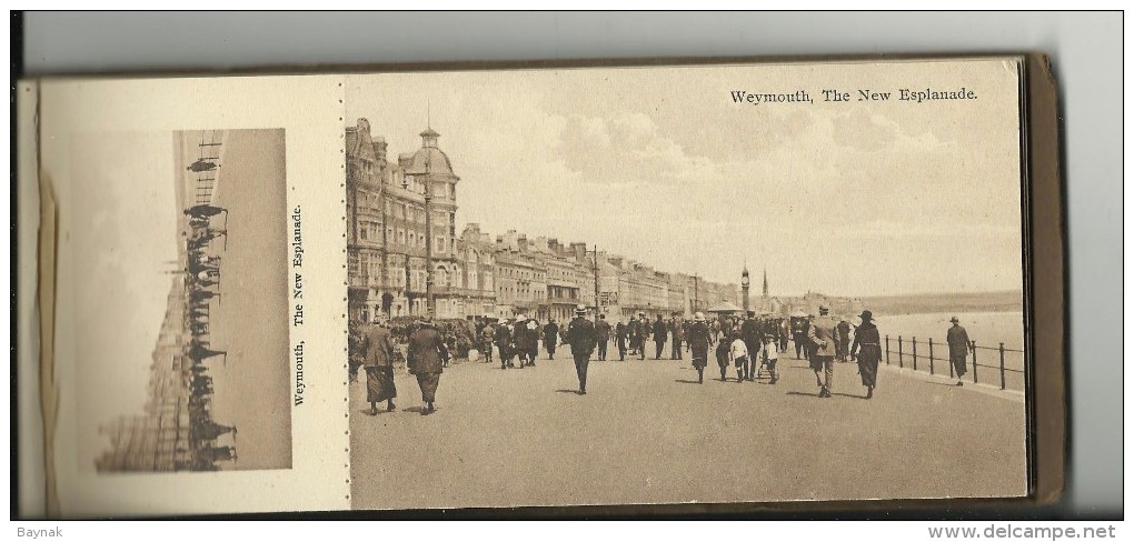 SOUVENIR OF WEYMOUTH   --  BOOK FOLDER  --  WITH 10 POSTCARDS