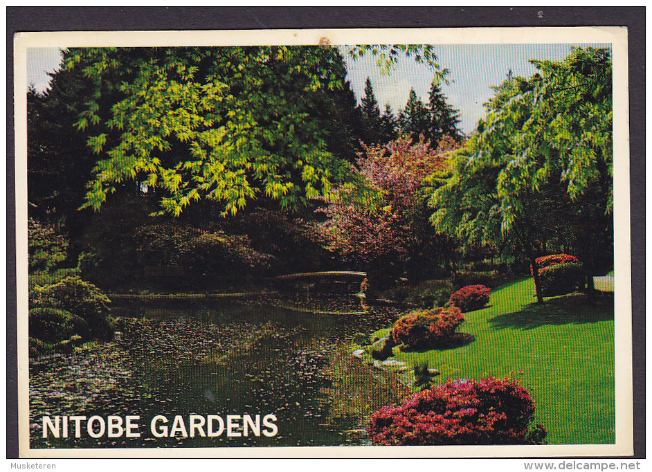 Canada PPC Nitobe Garden University B.C. Vancouver AIR MAIL PAR AVION Label 1986 LUZARCHS France EXPO '86 Tram (2 Scans) - Covers & Documents