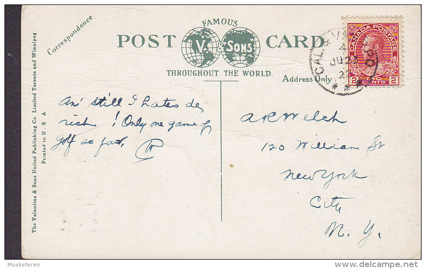 Canada PPC Aquatic Club Moose Jaw Saskatchewan CAL. & VAN. R.P.O. Railway Post Office 1922 (2 Scans) - Autres & Non Classés