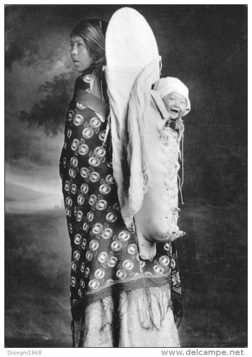 04327  "KOOTENAY INDIAN WOMAN AND CHILD - GLACIER NAT. PARK " PELLEROSSA - REDSKIN. CART. POST. ILLUSTR. ORIG. NON SPED. - Amerika