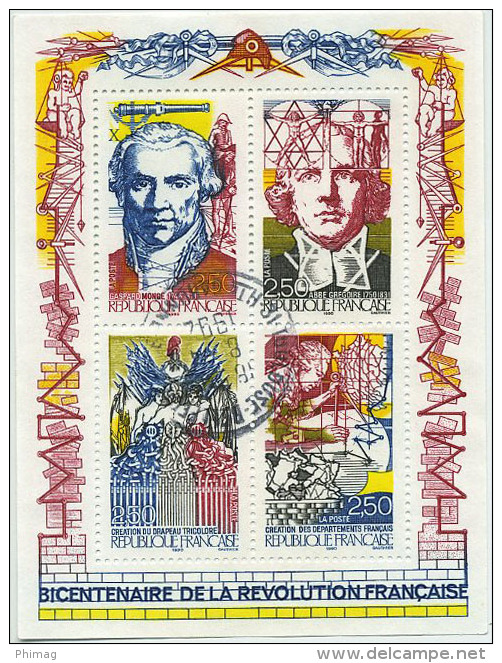 LOT TIMBRES ET OBLITERATION BICENTENAIRE REVOLUTION FRANCAISE - Revolución Francesa