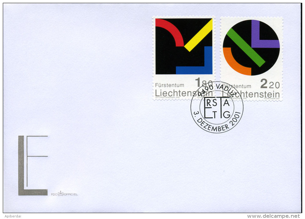 Liechtenstein - 2001 Tribute To Liechtenstein - Gottfried Honegger (unused Serie + FDC) - Briefe U. Dokumente