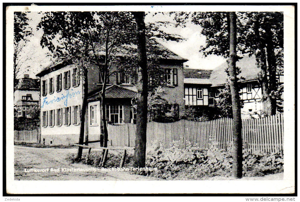 1150 Portofrei - Alte Ansichtskarte Bad Klosterlausnitz Reichsbahn Ferienheim Gel 1963 - Tabarz