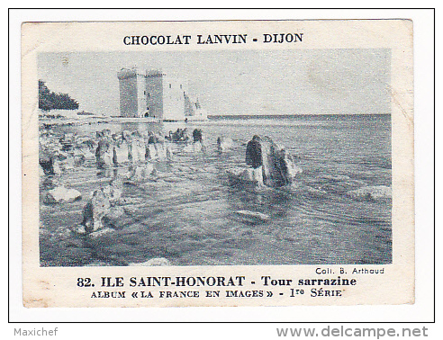 Image Chocolat Lanvin 5.4 X 7.4 - 1er Série, N°82 - Ile Saint Honorat, Tour Sarrazine - Verso "Crokenler En Voyage" - Sammlungen