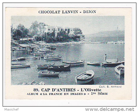 Image Chocolat Lanvin 5.4 X 7.4 - 1er Série, N°89 - Cap D'Antibes - L'Olivette - Verso "Crokenler En Voyage" - Sammlungen
