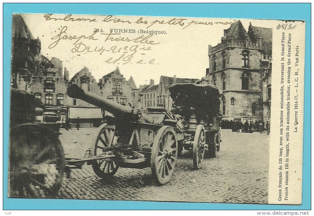 Kaart (FURNES) Met Stempel  Postes Militaires Belgique 6 Op 4/11/17 ->  LE HAVRE - Niet-bezet Gebied