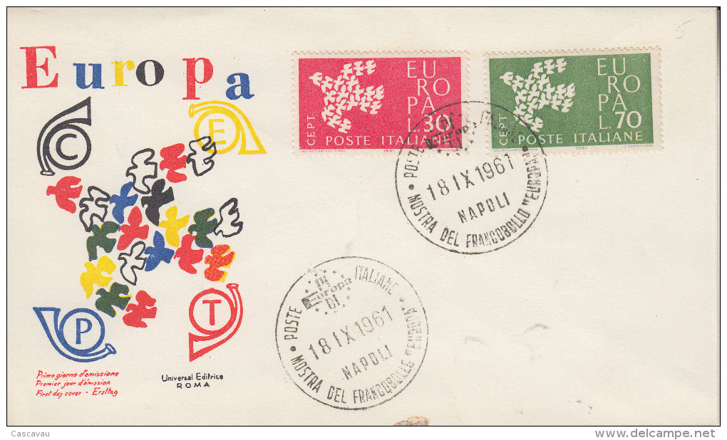 Enveloppe  1er  Jour   ITALIE   Paire   EUROPA  1961 - 1961