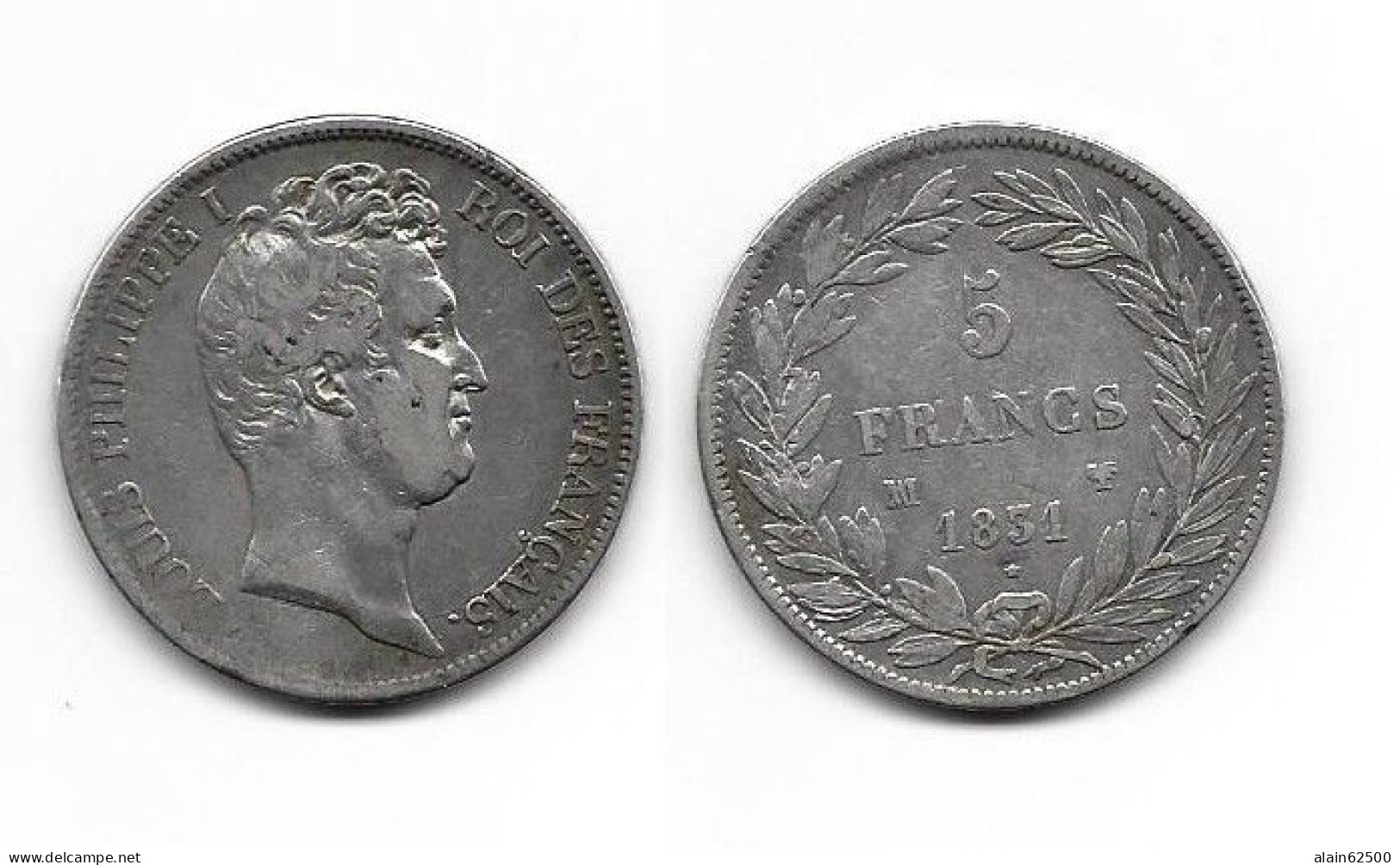 LOUIS - PHILIPPE I . 5 FRANCS . 1831 MA . ( MARSEILLE ). TRANCHE EN CREUX . - 5 Francs