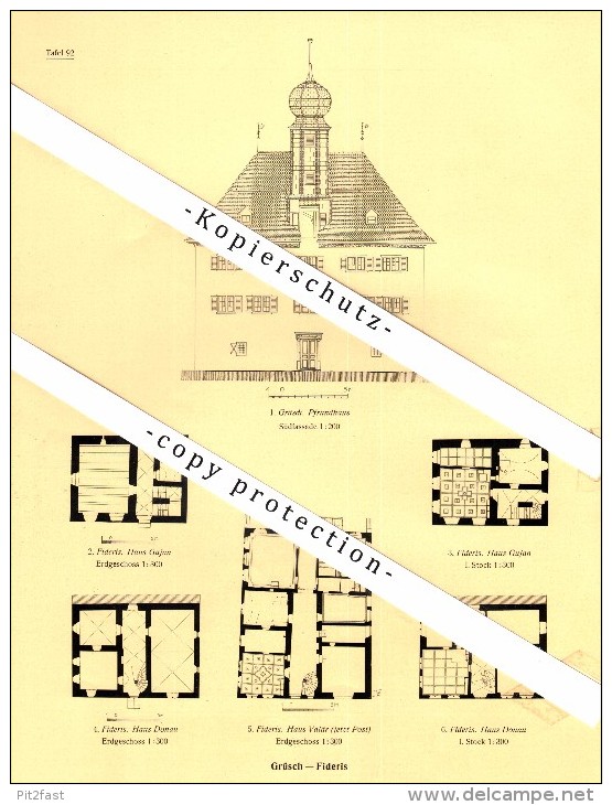 Photographien / Ansichten , 1925 , Fideris , Grüsch , Jenaz , Prospekt , Architektur , Fotos !!! - Fideris