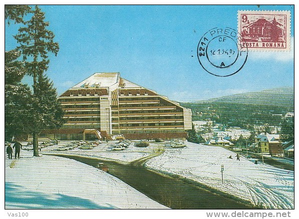 TOURISM, PREDEAL HORIZON HOTEL, CAR, CM, MAXICARD, CARTES MAXIMUM, 1994, ROMANIA - Hotels, Restaurants & Cafés