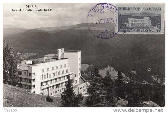 TOURISM, SINAIA 1400 HEIGHT HOTEL, CM, MAXICARD, CARTES MAXIMUM, 1983, ROMANIA - Hotels, Restaurants & Cafés