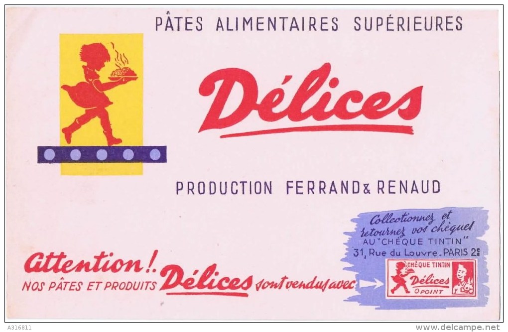 Buvards  PATES ALIMENTAIRES SUPERIEURES DELICES - D