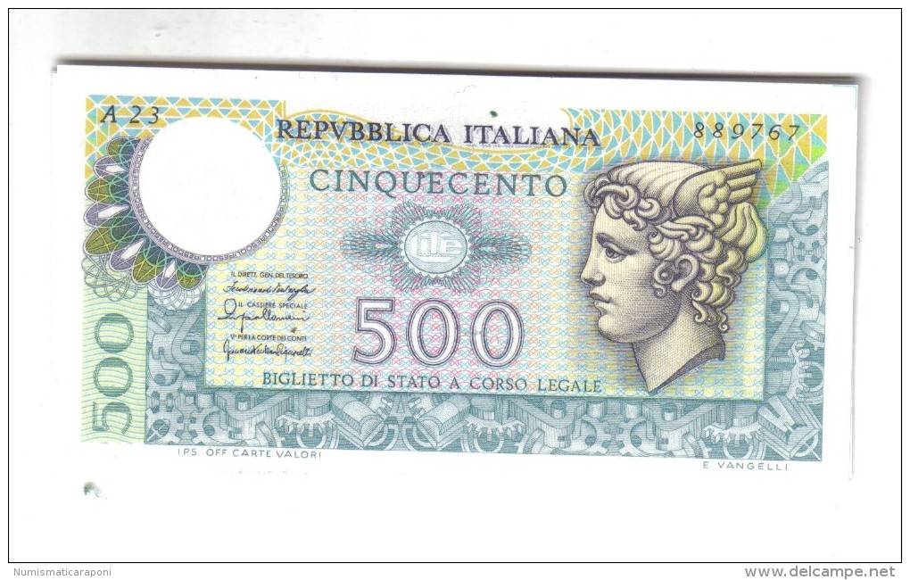 500 LIRE MERCURIO 20 12 1976 FDS ( Varie Sigle ) LOTTO 1178 - 500 Lire