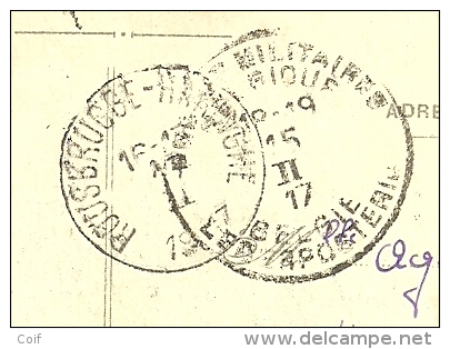 Kaart Met Stempel  PMB Op 15/2/17 , Geschreven "GUICHET", Met Als Aankomst ROUSBRUGGE-HARINGHE - Unbesetzte Zone