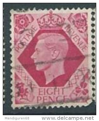 GB 1937  GEORGE VI DARK COLOURS 8d. Bright Carmine SG 472 SC 245 MI 208 X YV 219 - Gebruikt