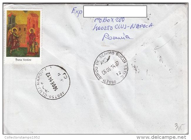 31528- RABBIT, THE BUCEGI SPHINX, STAMPS ON REGISTERED COVER, 2014, ROMANIA - Brieven En Documenten