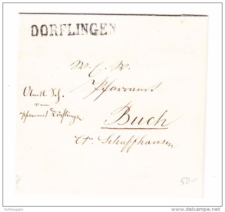 Heimat SH Dorflingen Balkenstempel Auf Brief Nach Buch Mit Transitst. Stein Und Diessenhofen 11.10.1872 - Brieven En Documenten