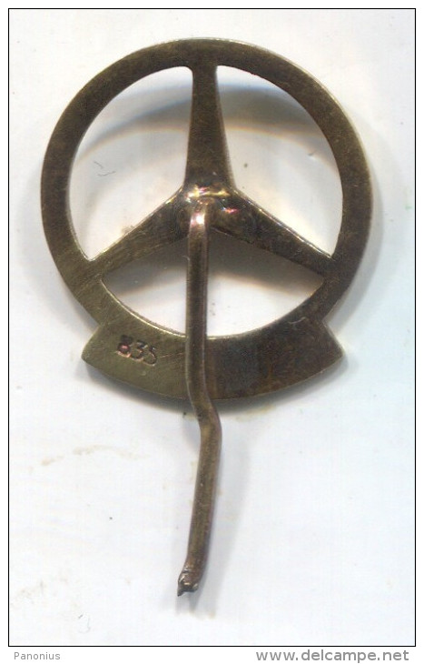 MERCEDES BENZ - Car, Auto, Automobile, 100000km, Vintage Pin, Badge, Gilt 835, 1.4.gr. - Mercedes