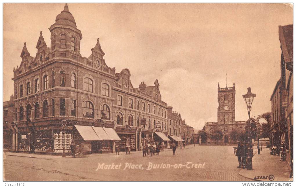 04362 "BURTON ON TRENT - MARKET PLACE" ANIMATA. CART. ILLUSTR. ORIG. NON SPEDITA. - Other & Unclassified