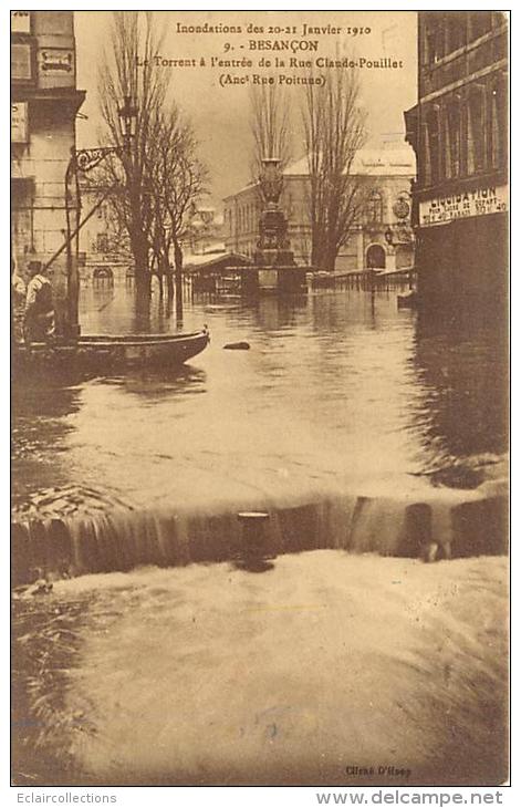 Besançon    25     Inondations De 1910  La Rue Claude Pouillet - Besancon